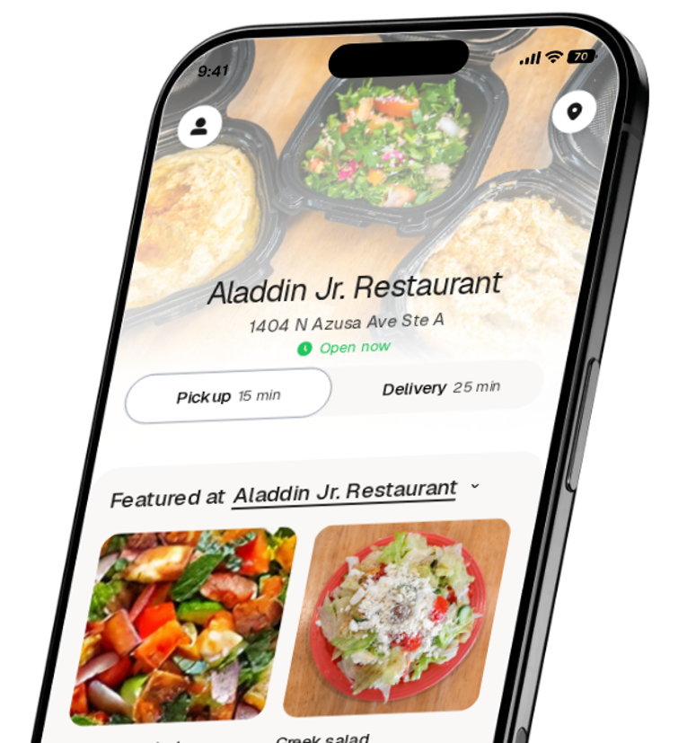 Aladdin Jr. Restaurant app preview